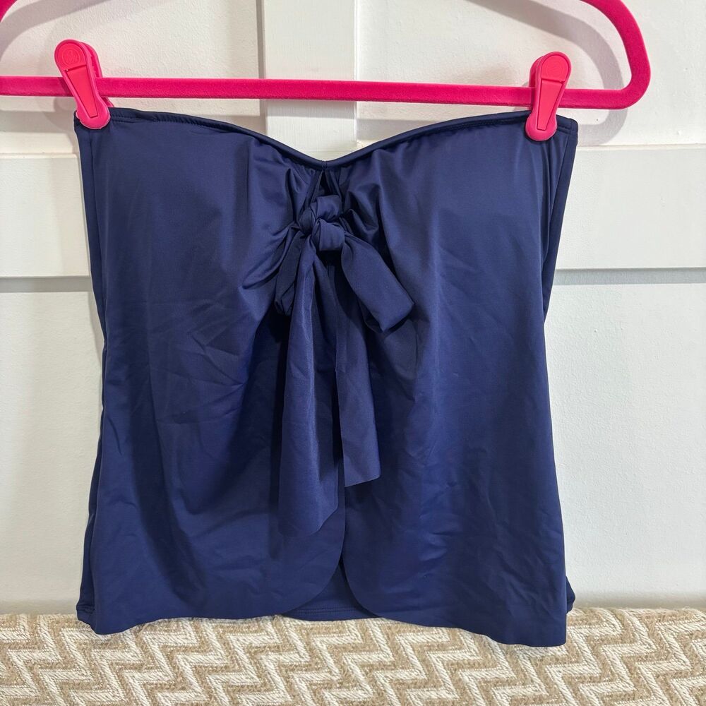 Tommy Bahama Women’s Pearl Sarong Wrap Bandeau Bandini Tankini Top Navy NWT XS - Picture 3 of 11